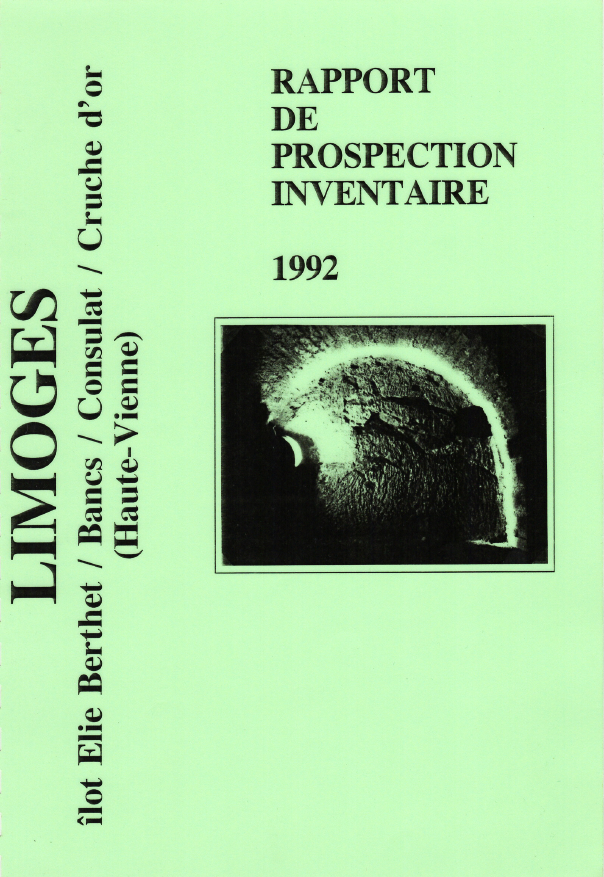 1992 - Prospection inventaire - caves de Limoges - îlot Elie Berthet / Bancs / Consulat / Cruche d'or